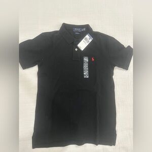 Ralph Lauren Kids Black Polo Shirt with Red Logo